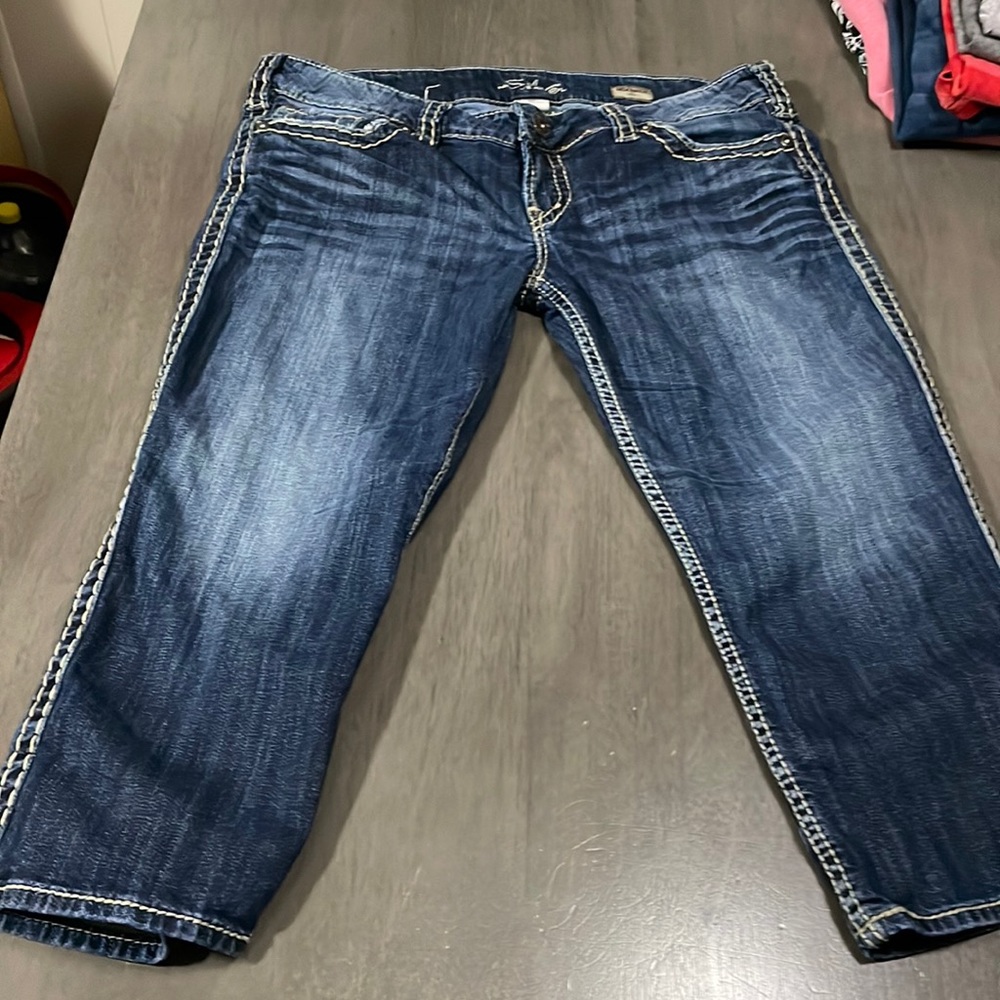 Silver Jean Capris 34W